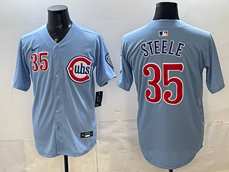 Men 2026 Chicago Cubs #35 Steele blue Game Nike MLB Jersey2026003->chicago cubs->MLB Jersey